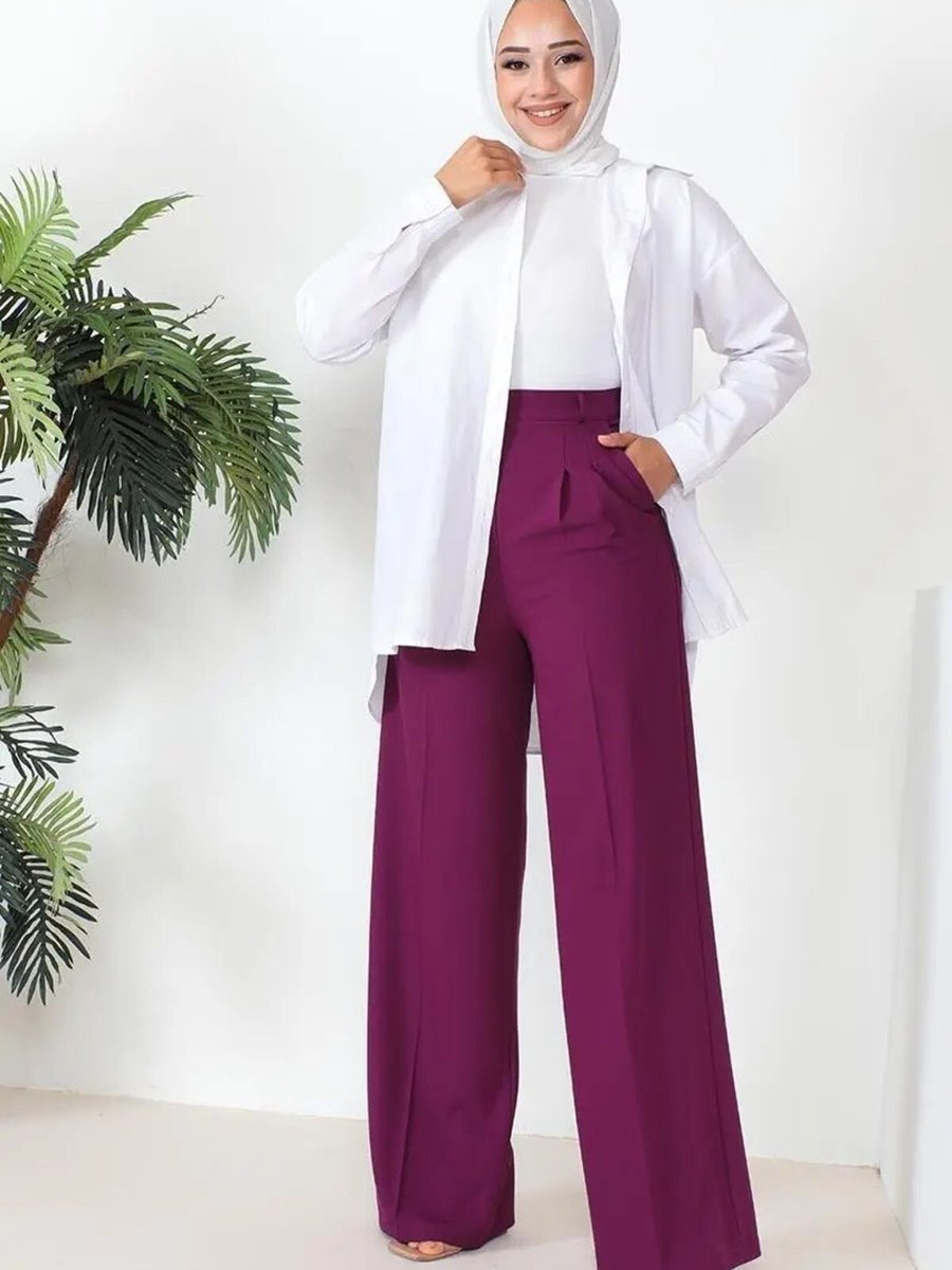 Mec Fashion Mürdüm Palazzo Pantolon