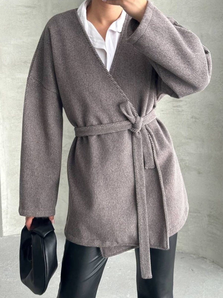 İLKCET MODA Taş Gabardin Kumaş Oversize Ceket