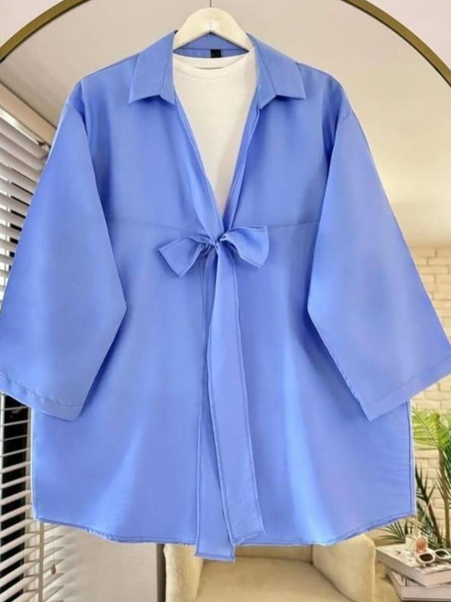 Nergis Neva Butik Mavi Kimono Tunik