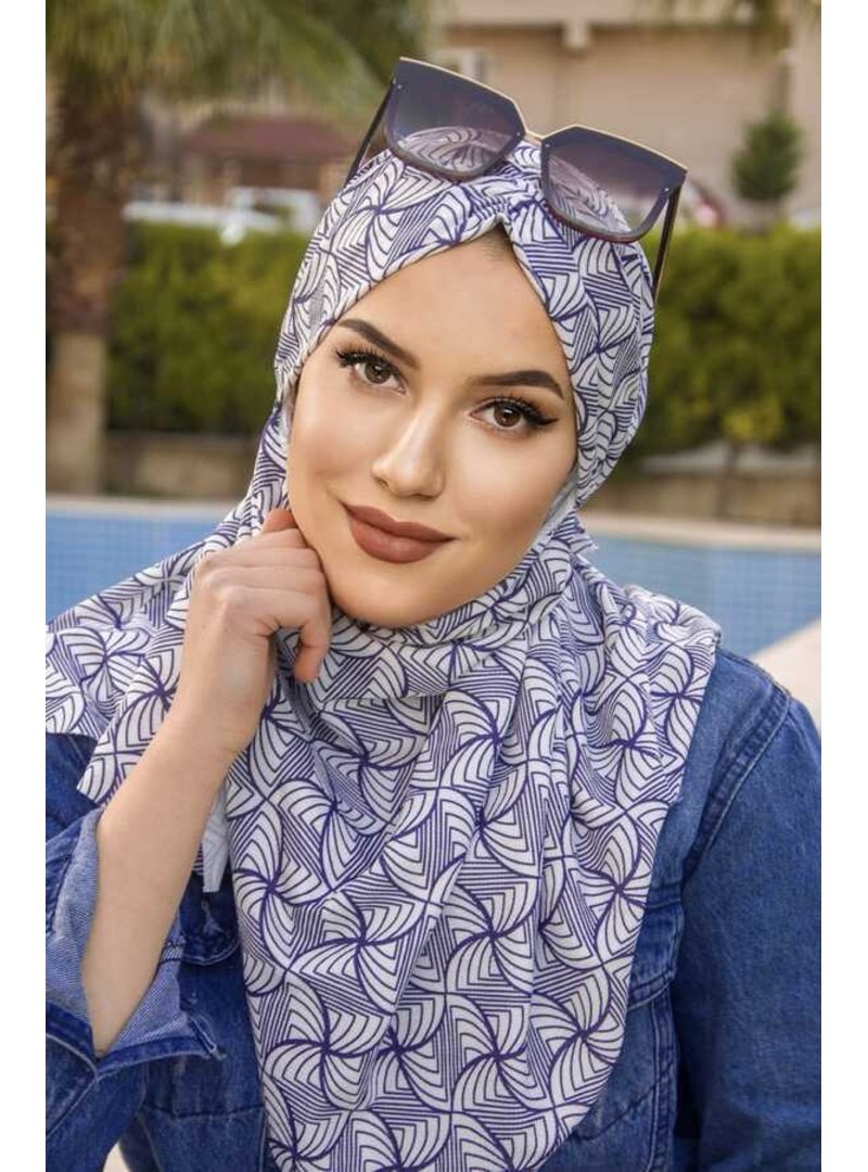 AİŞE TESETTÜR Desenli Hazır Şal Eşarp