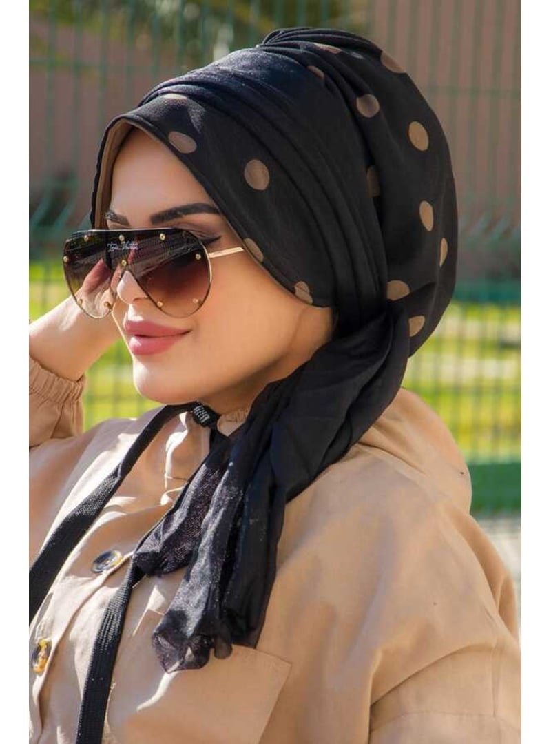 AİŞE TESETTÜR Puan Desenli Şapkalı Bone