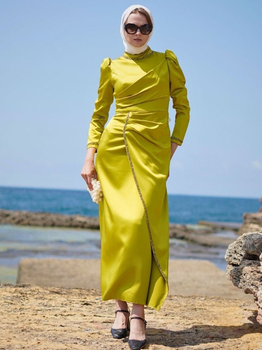 Mec Fashion Yeşil Abiye Elbise