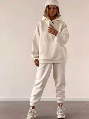 Swana Kırık Beyaz Unisex Üç İplik Şardonlu Eşofman Takım