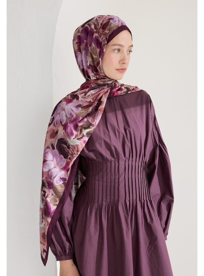 FRESHSCARFS Mürdüm Astra Floş Viskon Şal