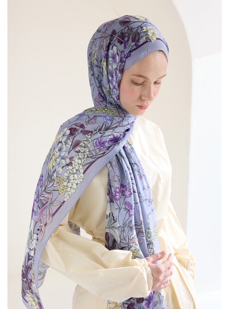 FRESHSCARFS Lavanta Valentına Floş Viskon Şal
