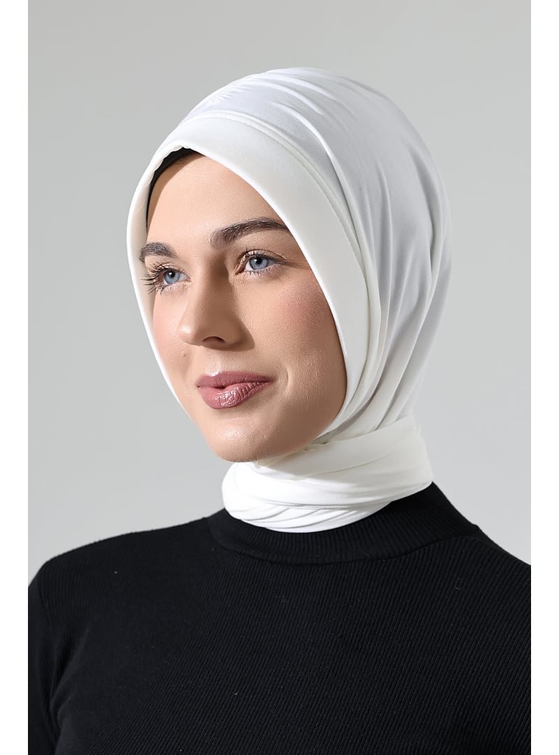 İhvanonline Üç Farklı Bağlamalı Hazır Pratik Şal Beyaz