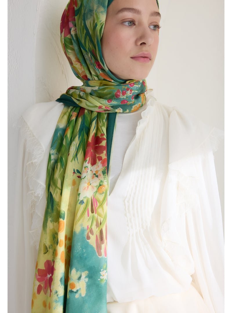 FRESHSCARFS Sweet Garden Floş Viskon Şal Adaçayı