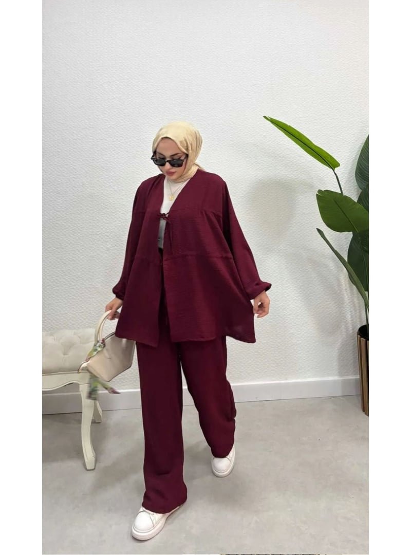 Volt Clothing Bej Ayrobin Bağcıklı Pantolonlu Alt Üst Takım