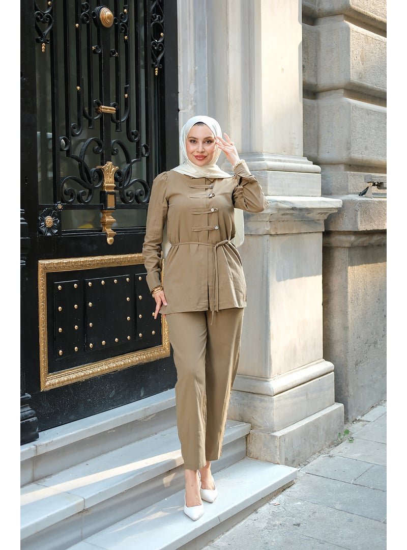 Locco Moda Vizon Düğme Detay Takım