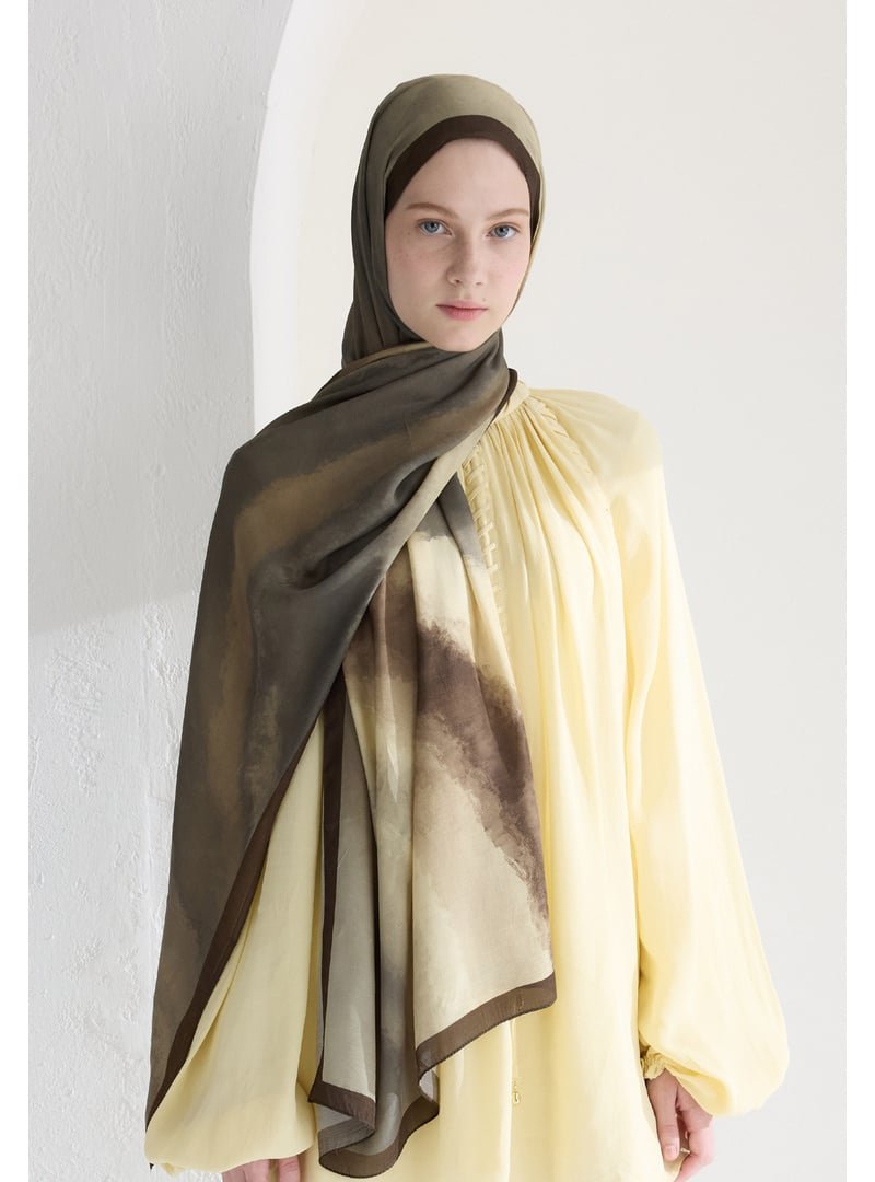 FRESHSCARFS Bej Ombre Floş Viskon Şal