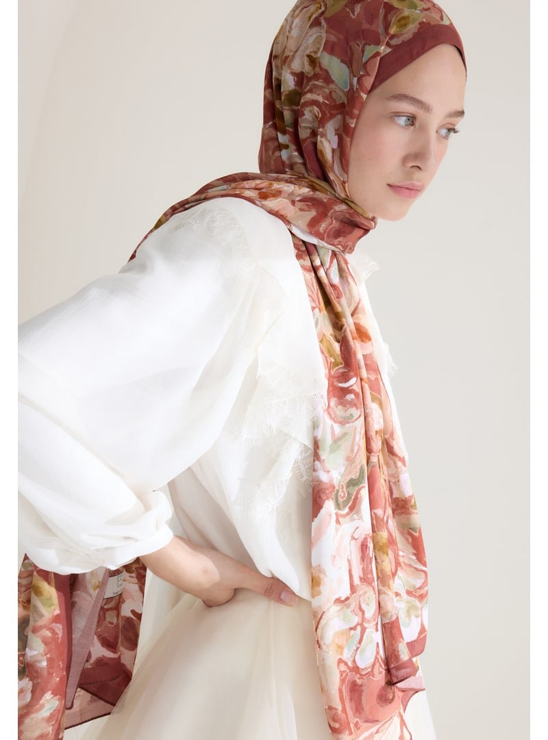 FRESHSCARFS Astra Floş Viskon Şal Tarçın Kabuğu