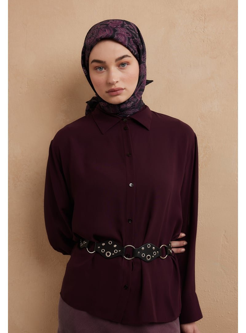 FRESHSCARFS Leylak Freda Desen Pamuk İpek Eşarp