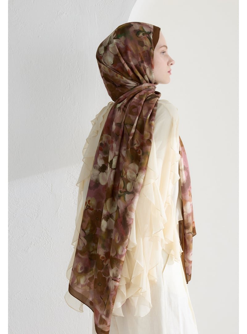 FRESHSCARFS Sütlü Kahve Hıbıscus Beauty Floş Viskon Şal