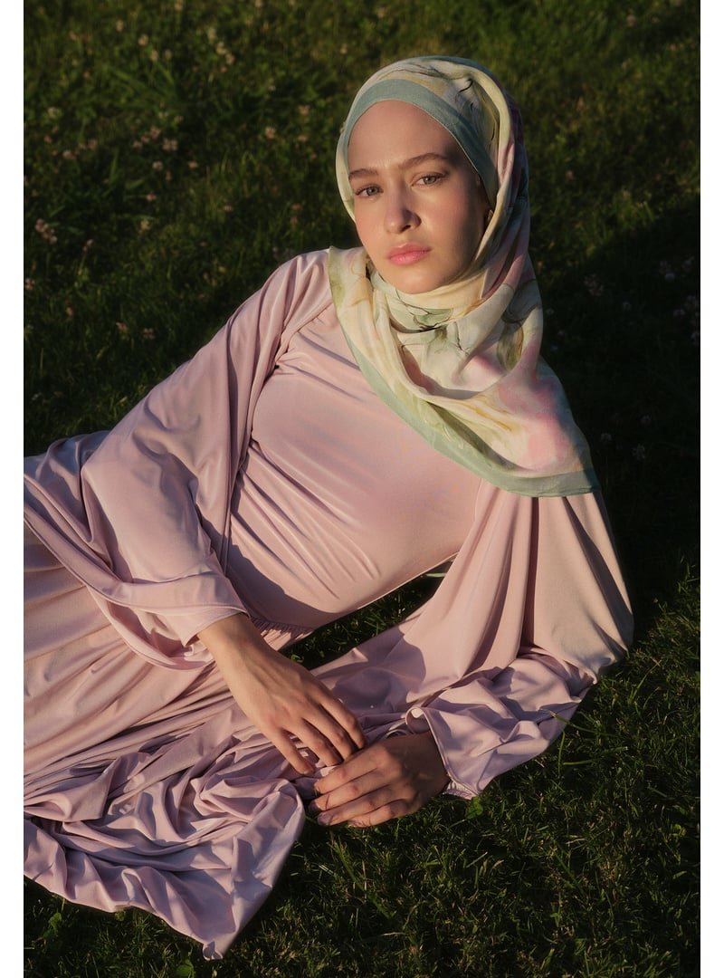 FRESHSCARFS Soft Yeşil Flora Floş Viskon Şal