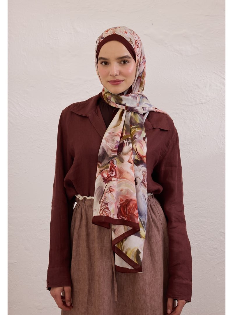 FRESHSCARFS Bordo Nerıssa Desen Rami Şal