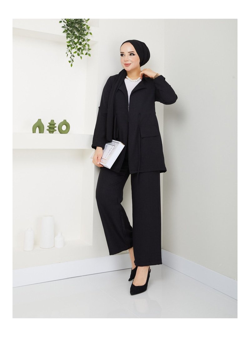 Volt Clothing Siyah Ceketli Keten Takım
