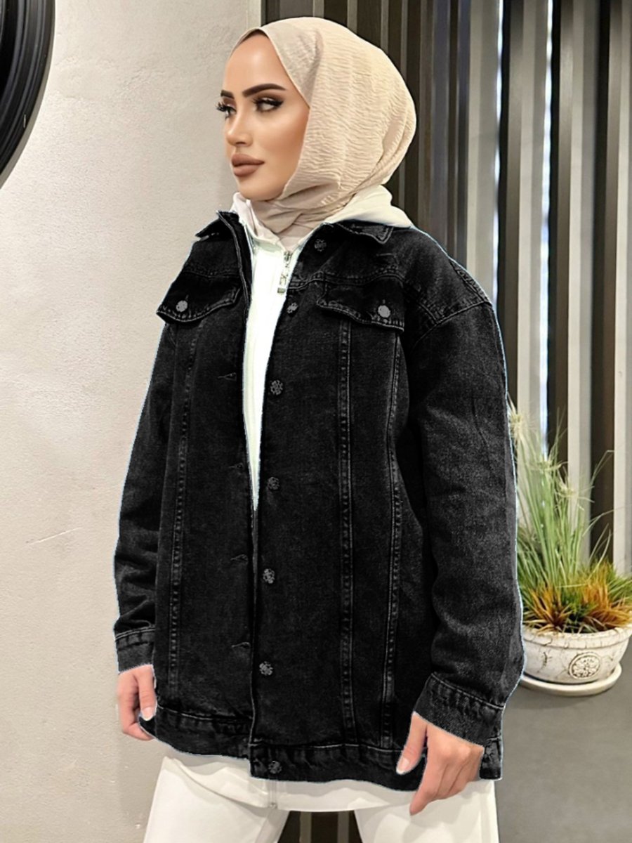 DEDEMAX Siyah Denim Ceket