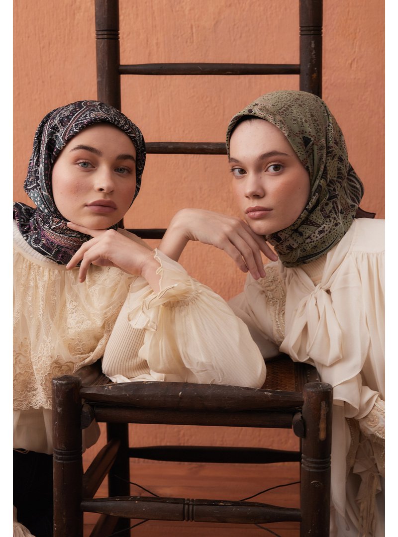 FRESHSCARFS Helene Desen Pamuk İpek Eşarp Vişne Çürüğü