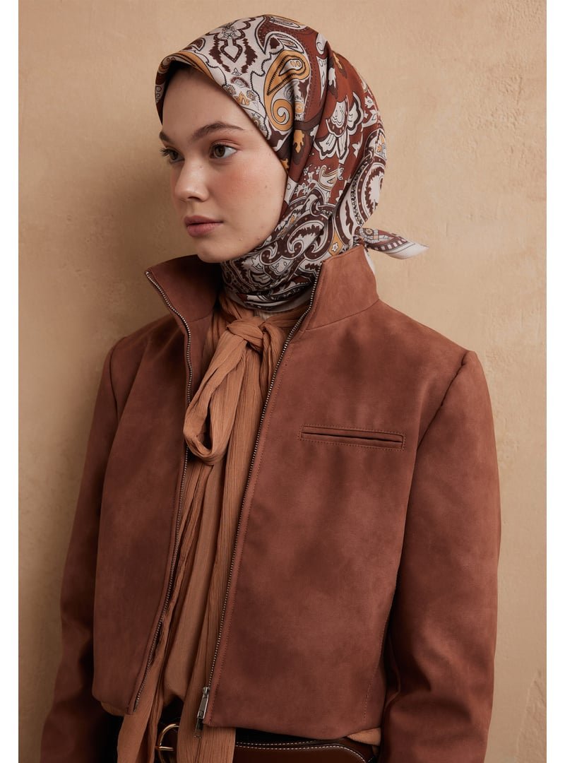 FRESHSCARFS Tarçın Lena Desen Pamuk İpek Eşarp