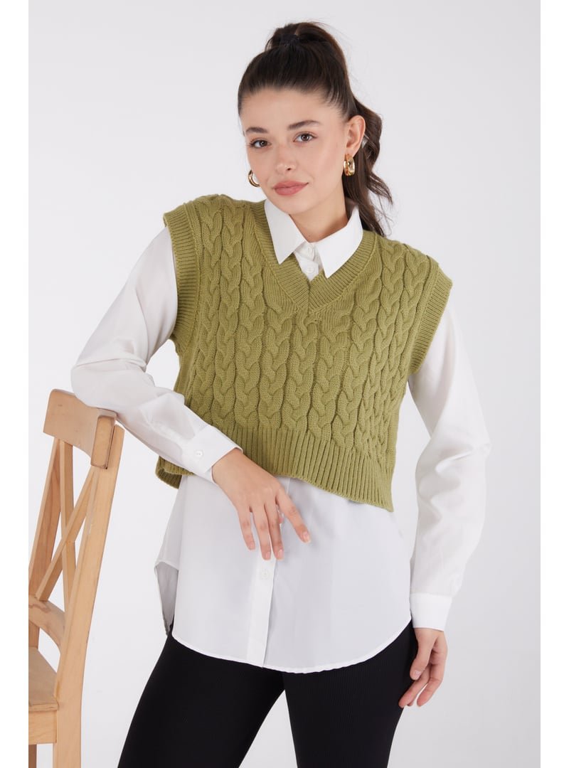 Tofisa Yesıl Triko Süveter Yesil