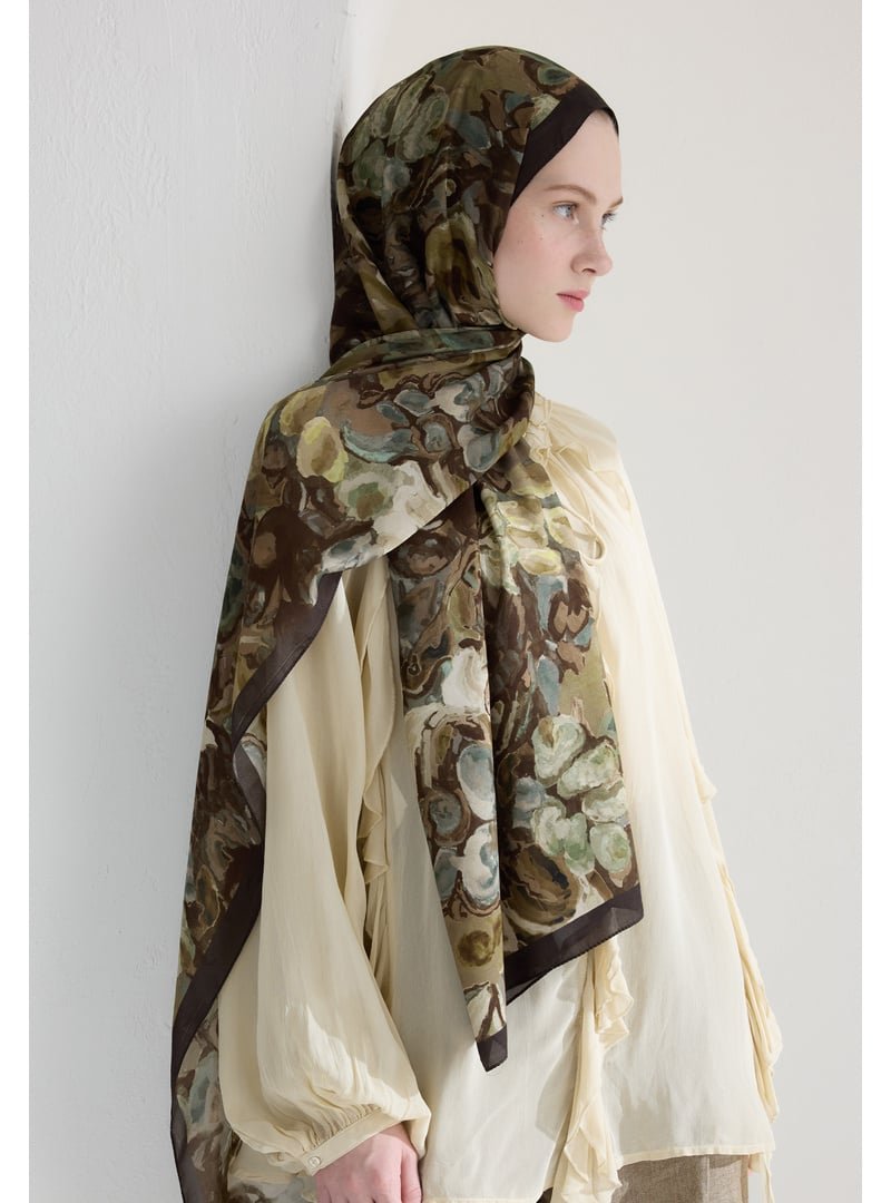 FRESHSCARFS Astra Floş Viskon Şal Kahve