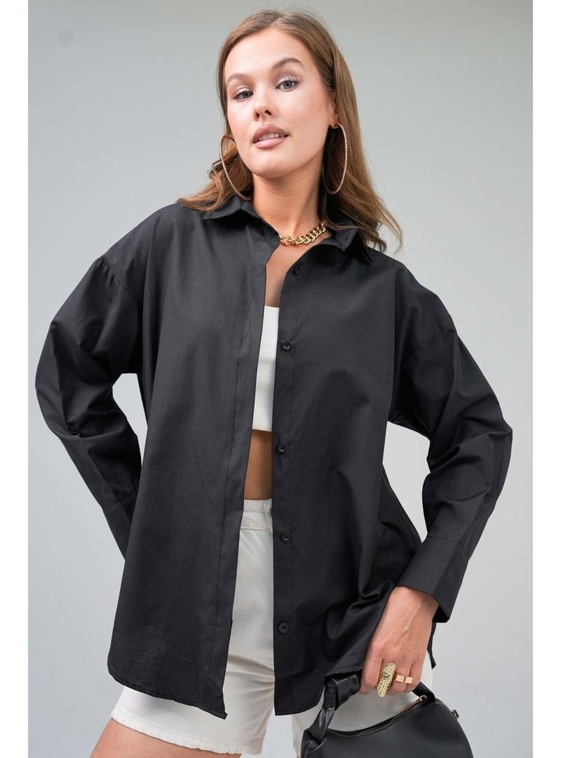 Volt Clothing Siyah Basic Oversize Gömlek