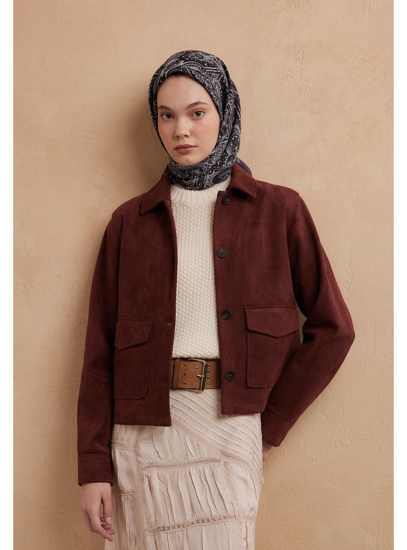 FRESHSCARFS Menekşe Helene Desen Pamuk İpek Eşarp