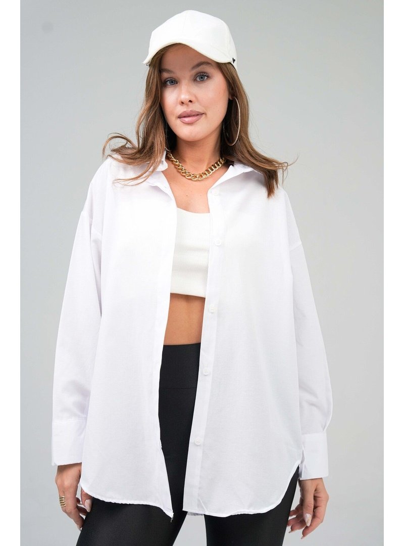 Volt Clothing Beyaz Basic Oversize Gömlek