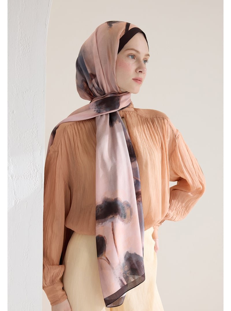 FRESHSCARFS Polly Floş Viskon Şal Kahve