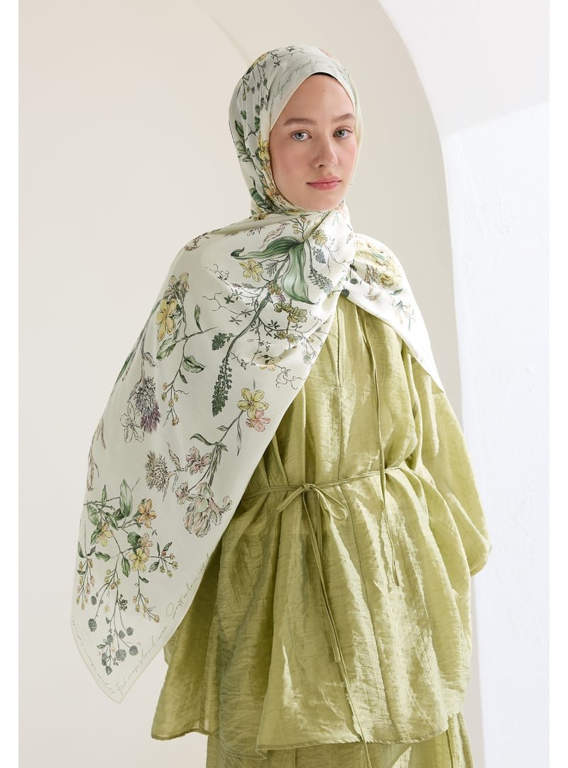 FRESHSCARFS Garden Joy Floş Viskon Şal Tereyağı