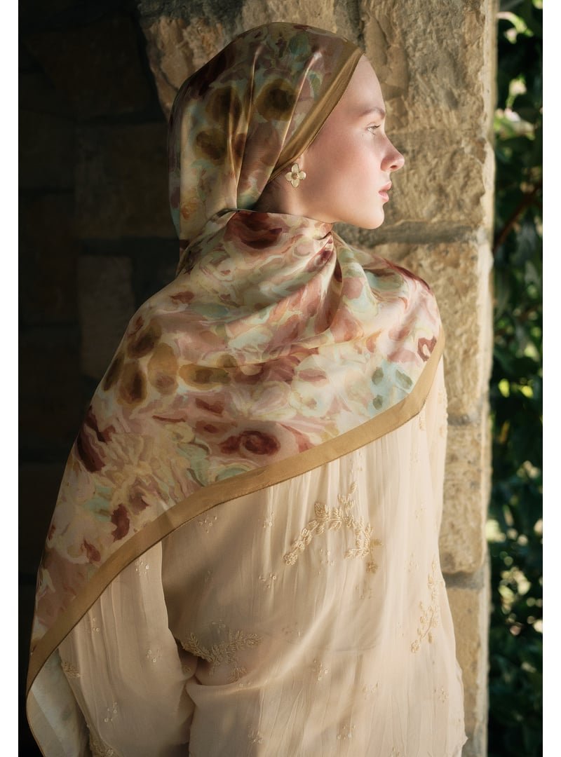 FRESHSCARFS Sarı Astra Floş Viskon Şal Soft