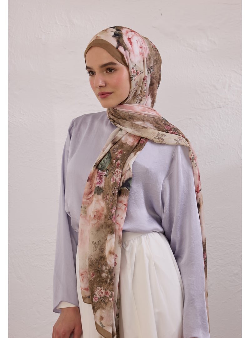 FRESHSCARFS Vizon Vıntage Rose Desen Rami Şal