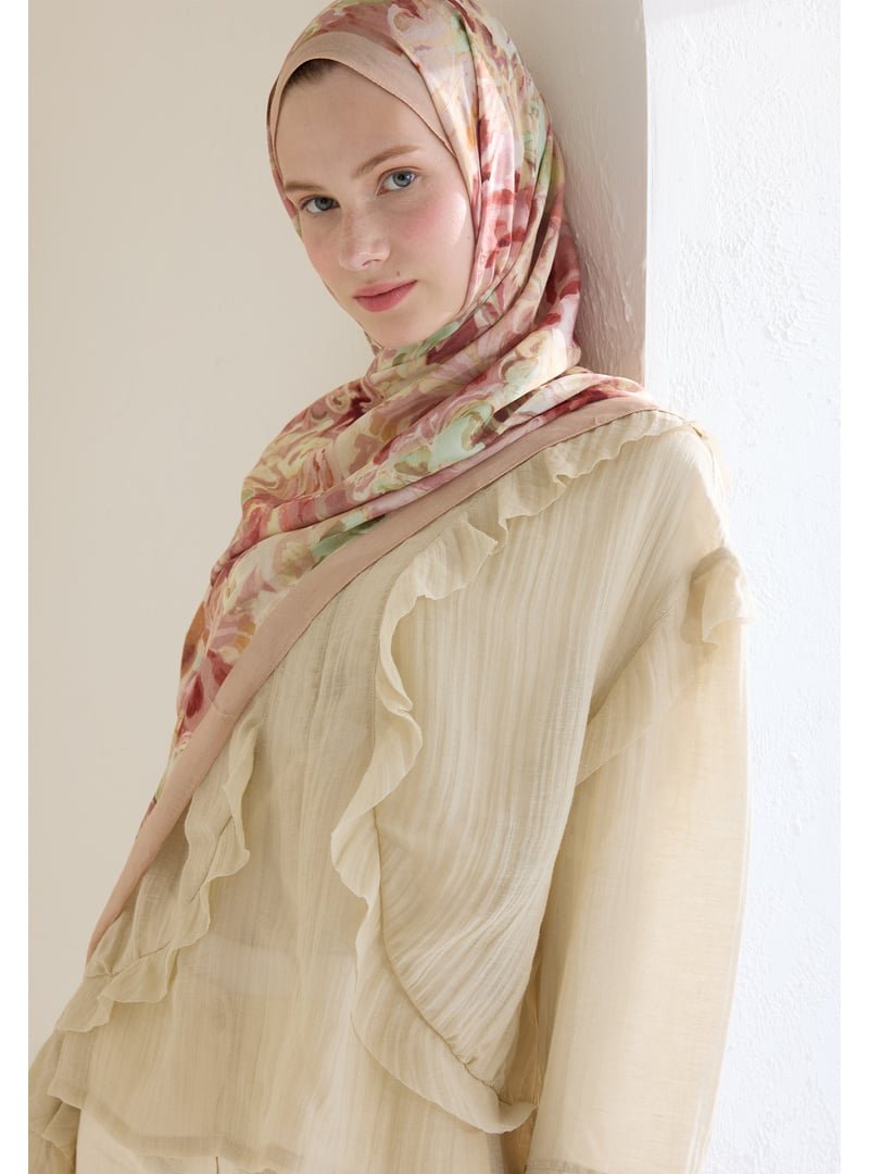 FRESHSCARFS Gül Kurusu Astra Floş Viskon Şal