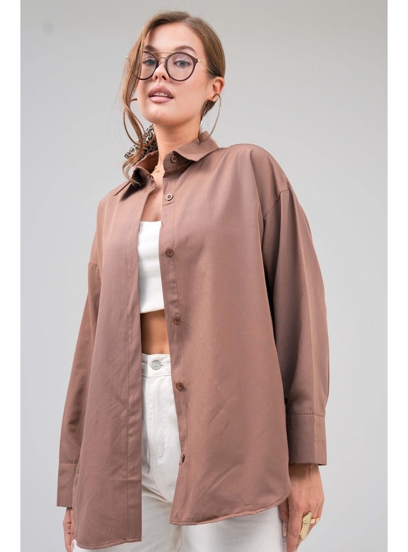 Volt Clothing Kahverengi Basic Oversize Gömlek