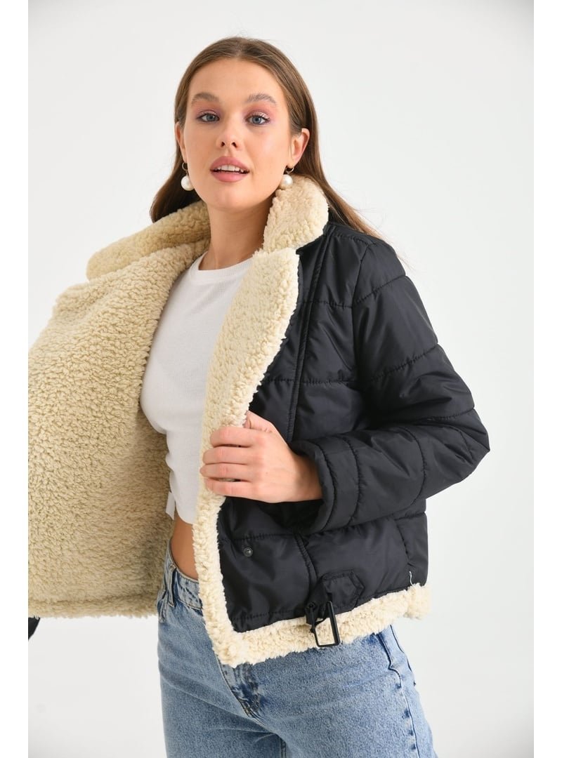 Volt Clothing Siyah Kürk Detaylı Mont