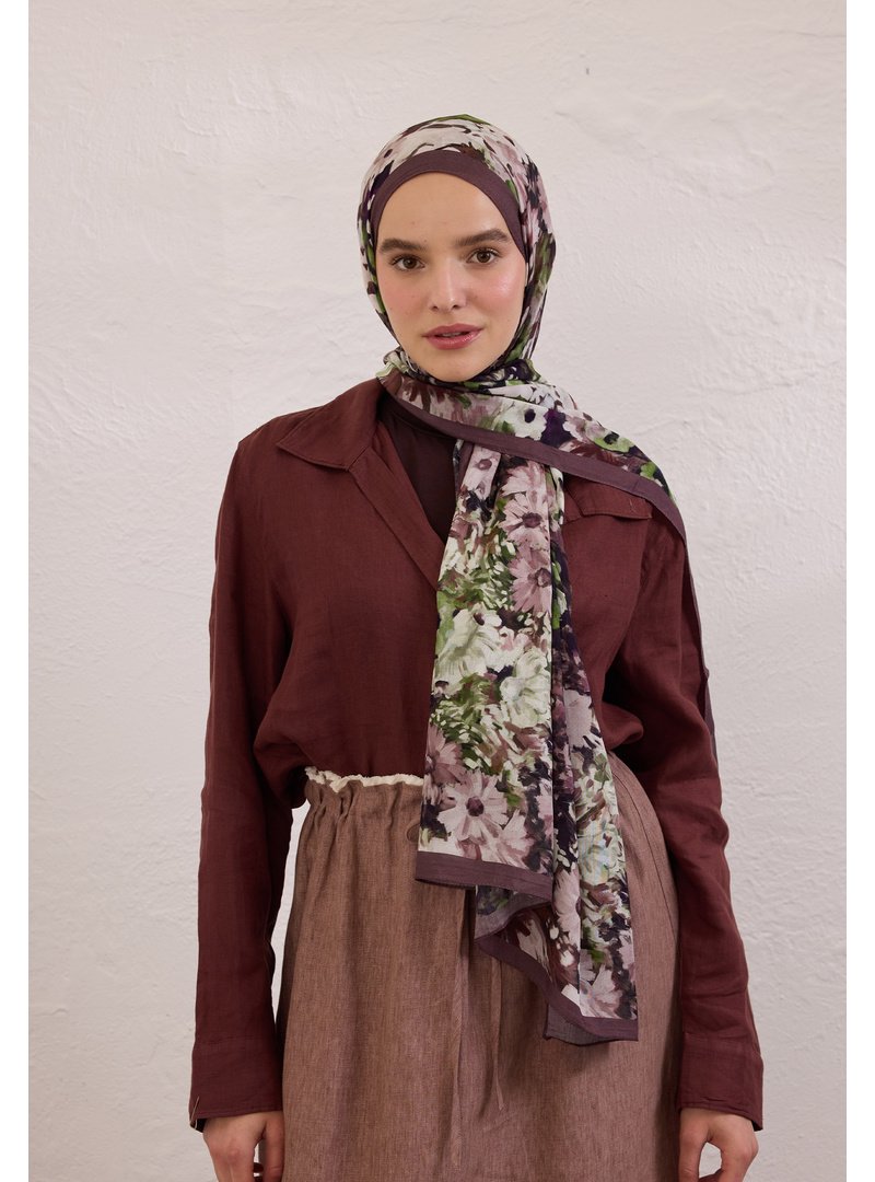 FRESHSCARFS Beauty Blossom Desen Rami Şal Erik Çürüğü
