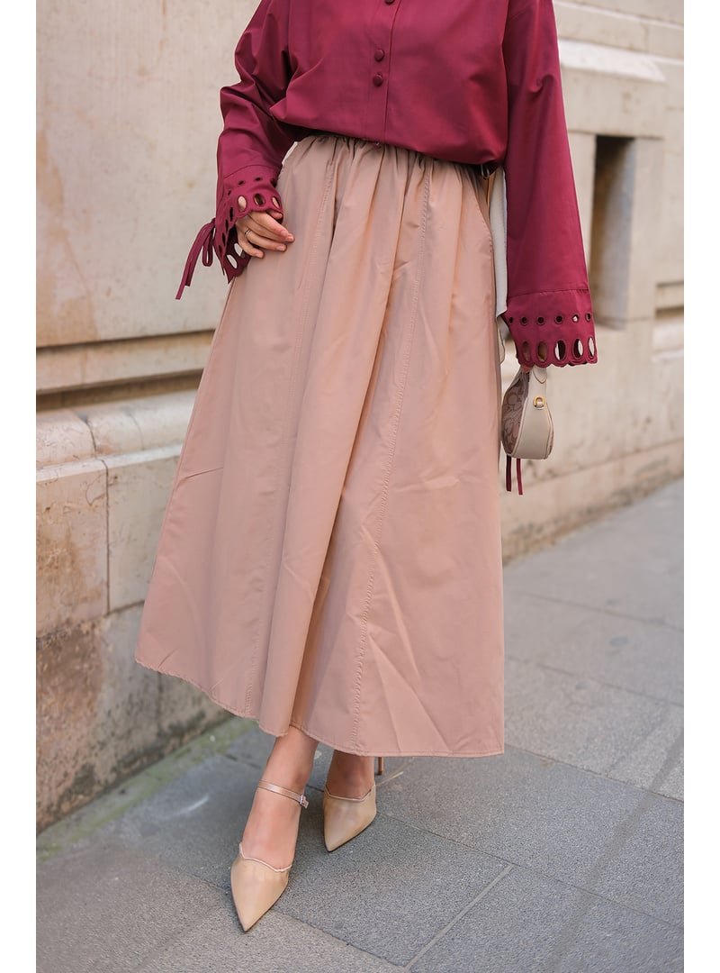 Locco Moda Vizon Bel Lastikli Etek