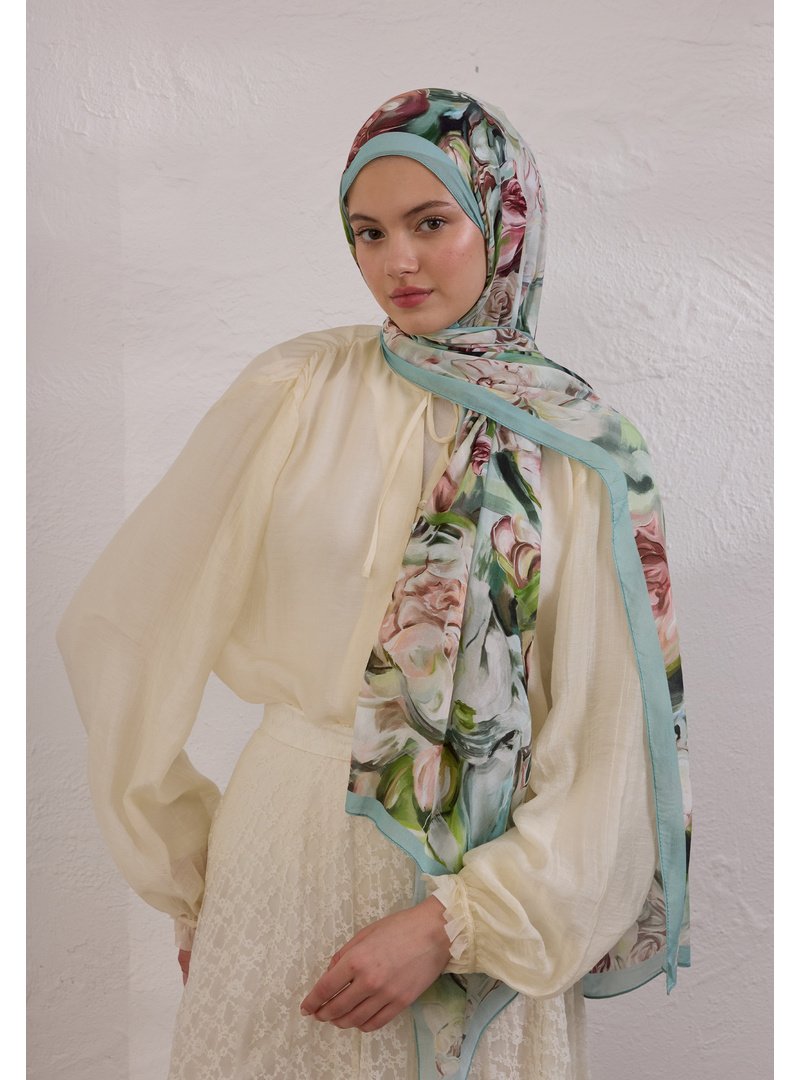 FRESHSCARFS Nerıssa Desen Rami Şal Okyanus