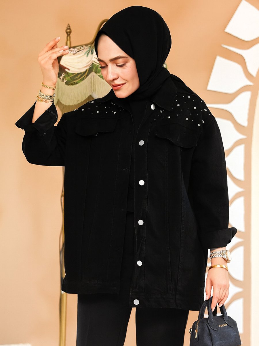 DEDEMAX Siyah Denim Ceket