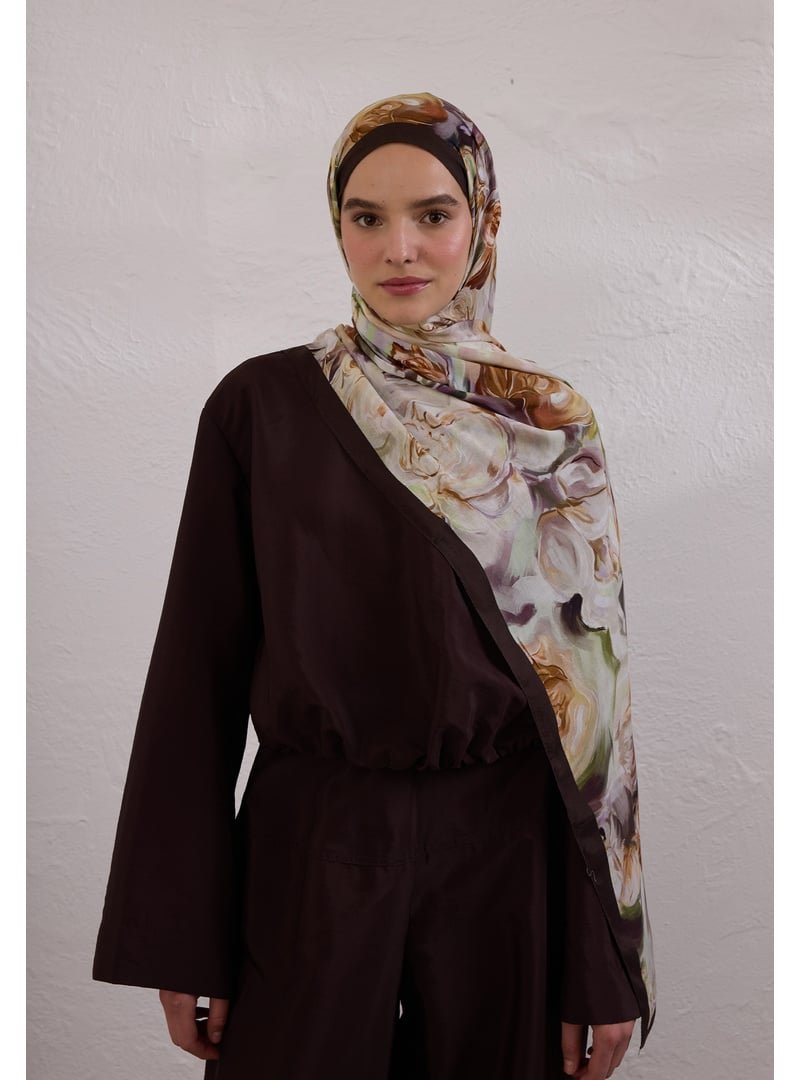 FRESHSCARFS Nerıssa Desen Rami Şal Erik Çürüğü
