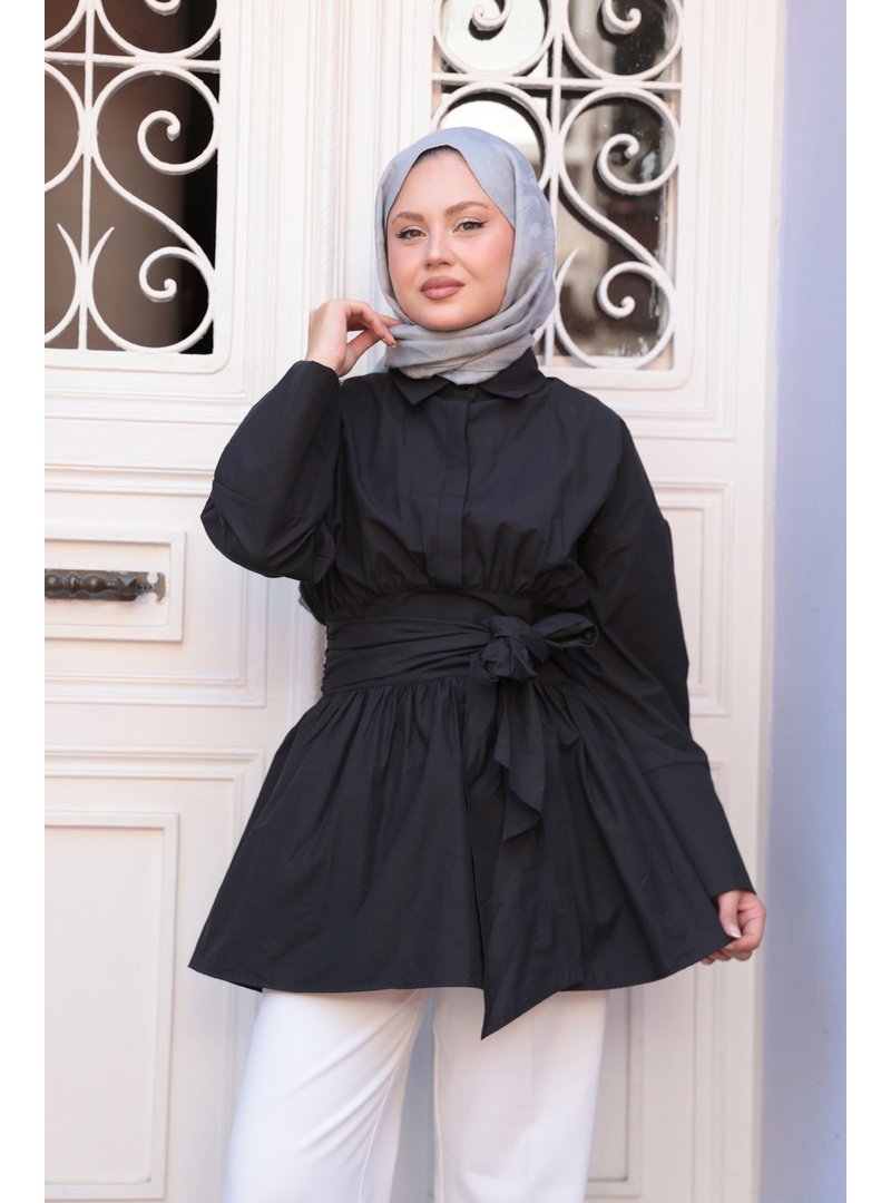 Locco Moda Siyah Bali Poplin Gömlek