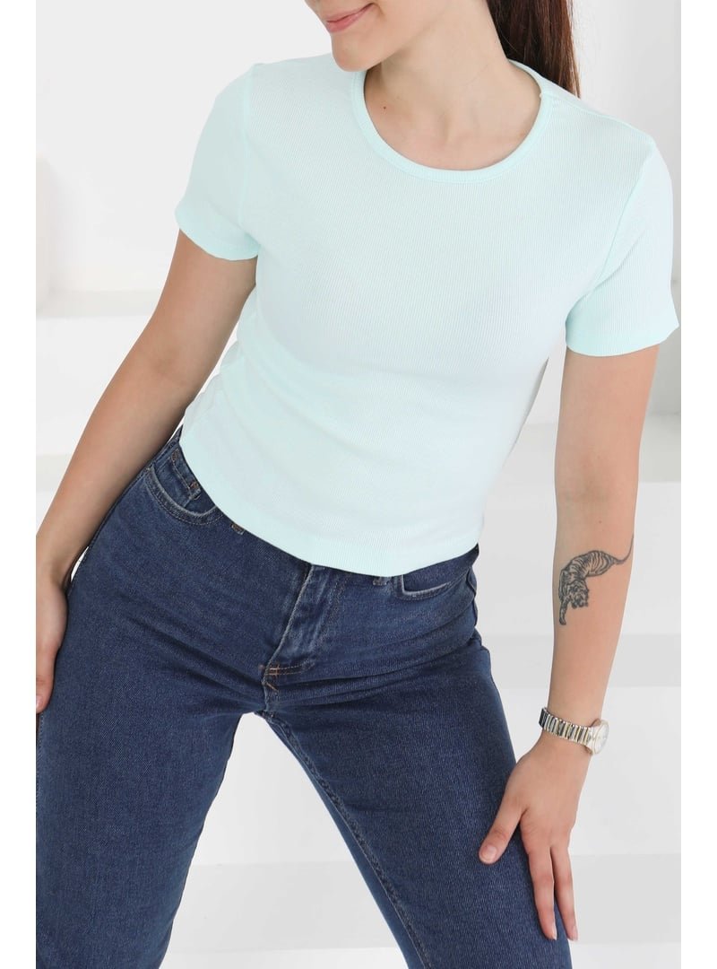 Tofisa Mint Kısa Kollu Body