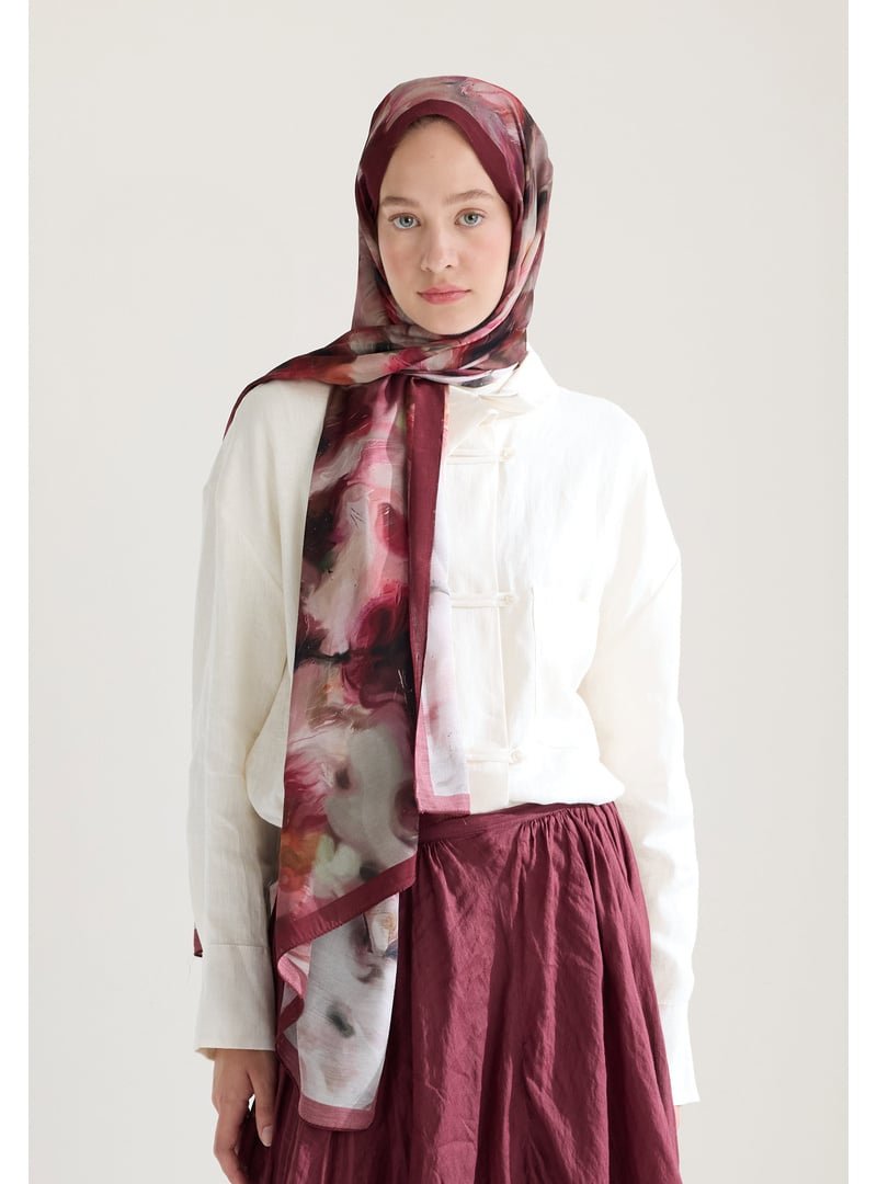 FRESHSCARFS Mürdüm Melaına Floş Viskon Şal