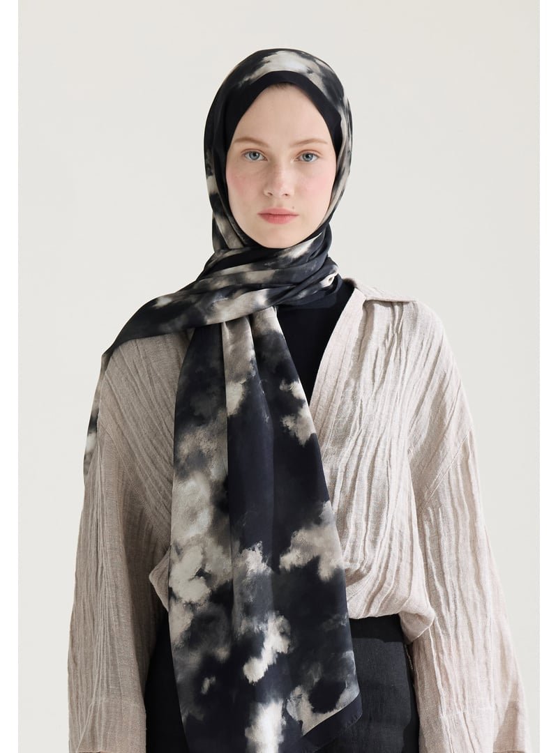 FRESHSCARFS Siyah Lola Floş Viskon Şal