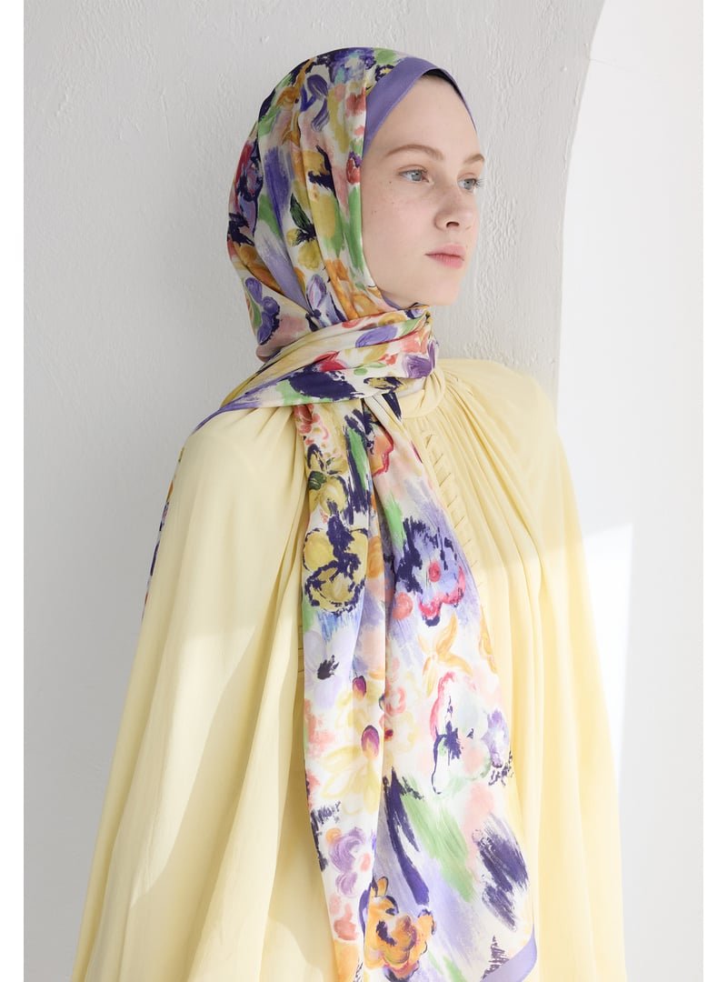 FRESHSCARFS Lavanta Vınnıe Floş Viskon Şal