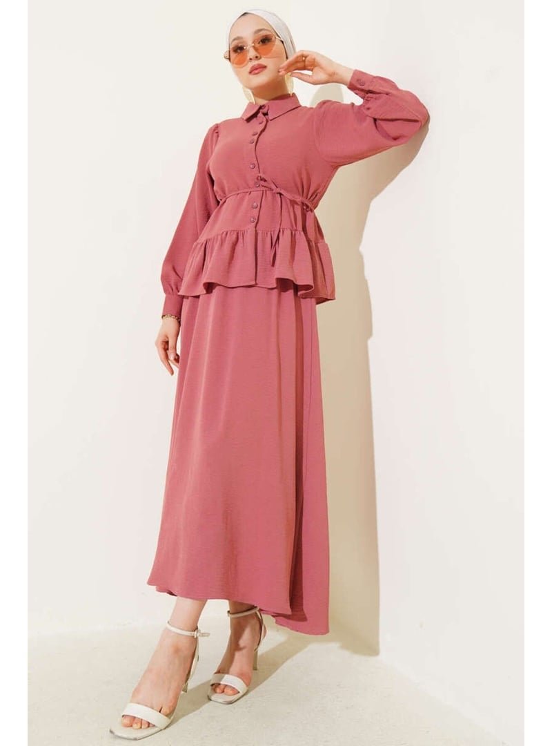 Volt Clothing Pembe Ayrobin İp Bağcıklı Etekli İkili Takım