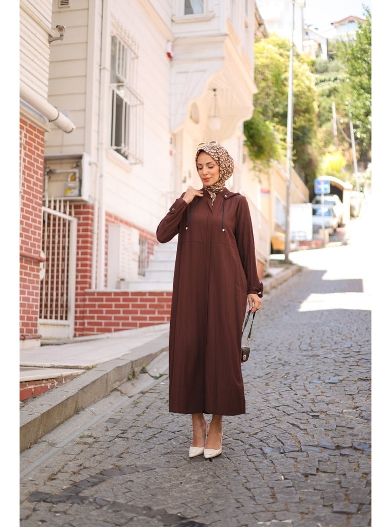 Kadeem Giyim Ela Fermuarlı Kap