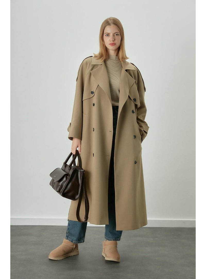 MANUKA Bej Premium Oversize Trençkot