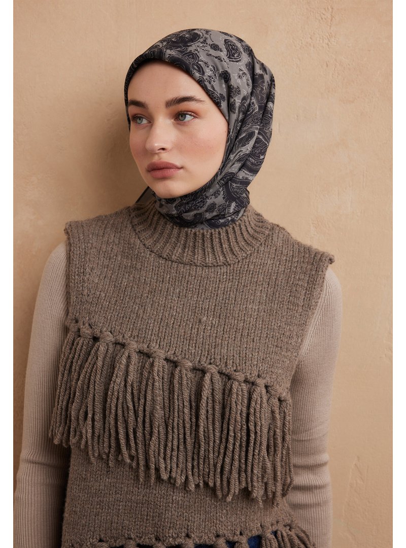 FRESHSCARFS Duman Freda Desen Pamuk İpek Eşarp