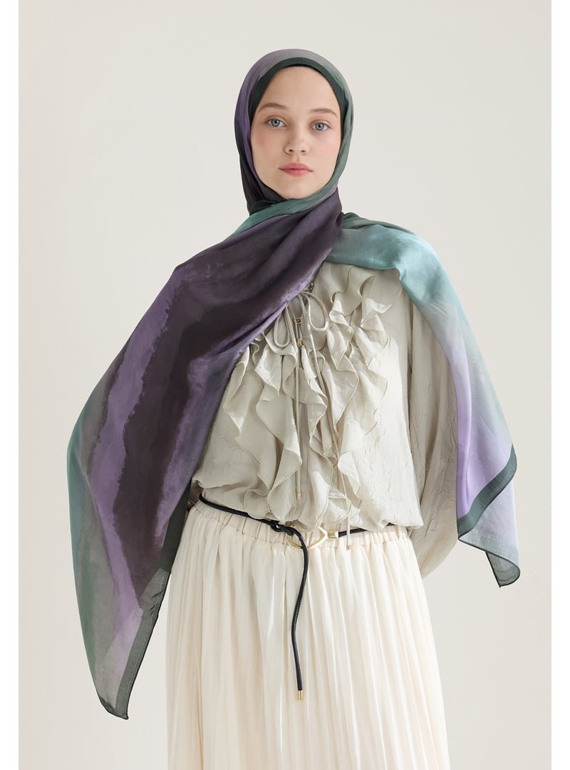 FRESHSCARFS Soft Yeşil Ombre Floş Viskon Şal